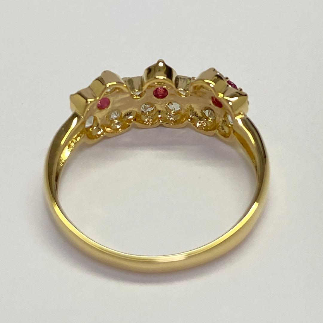 K18　天然ルビーリング　サイズ11号　2.31g　18金　7月誕生石