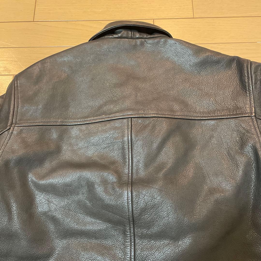 極美　90s〜　OLD GAP Leather Car Coat ブラックM