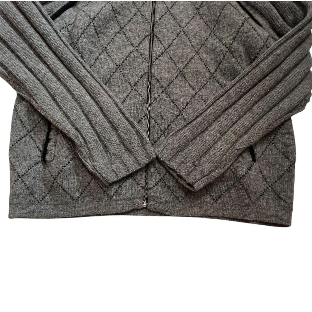 美品 ジーステージ ウール100% ニットジャケット Lサイズ 上質フルジップ