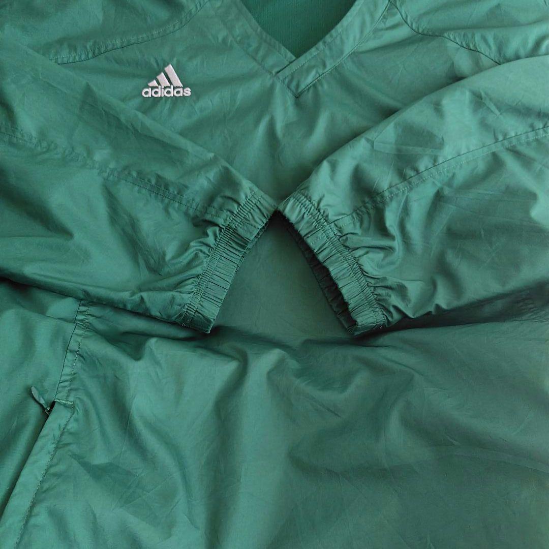 【希少サイズ】4XO アディダス サイドジップ プルオーバー 刺繍ロゴ 裾ドロー