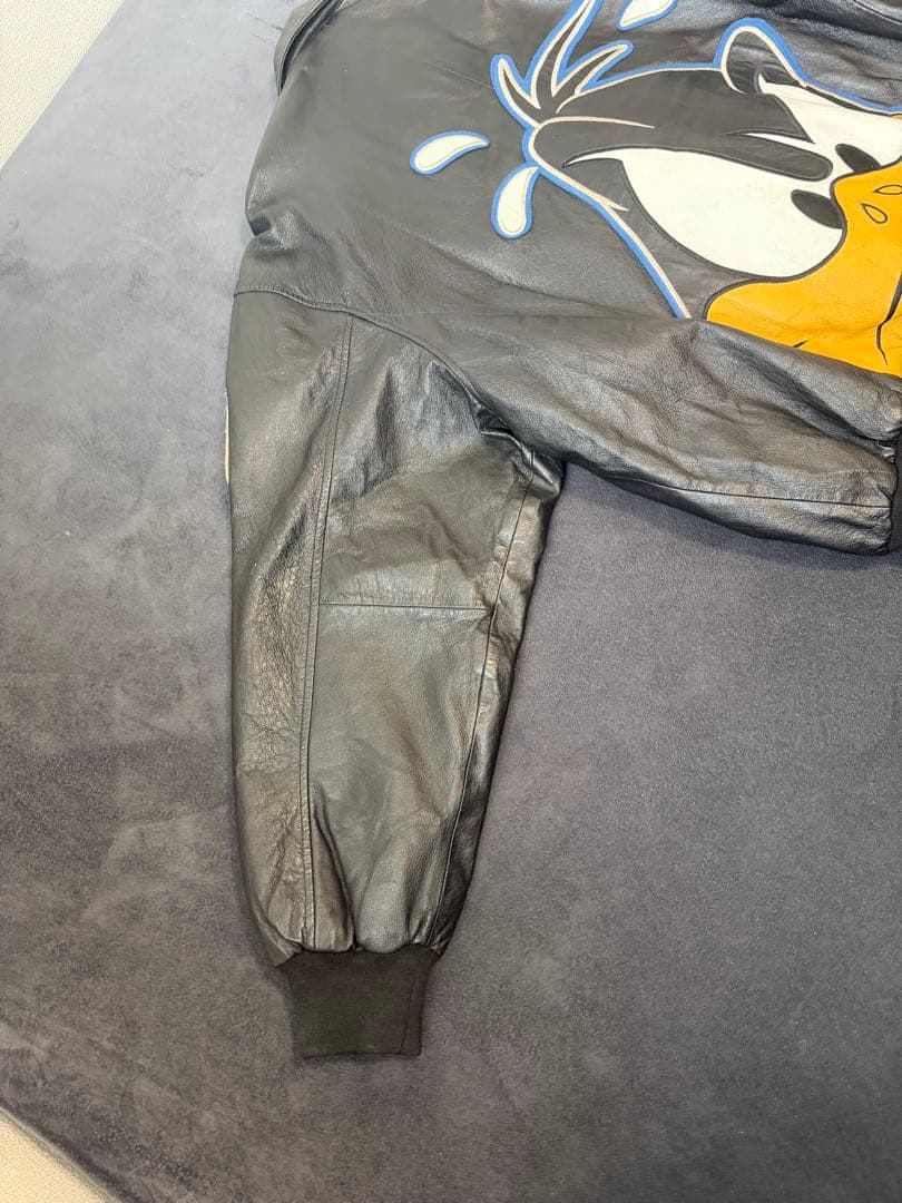 Looney Tunes ブラック レザージャケット 2XL