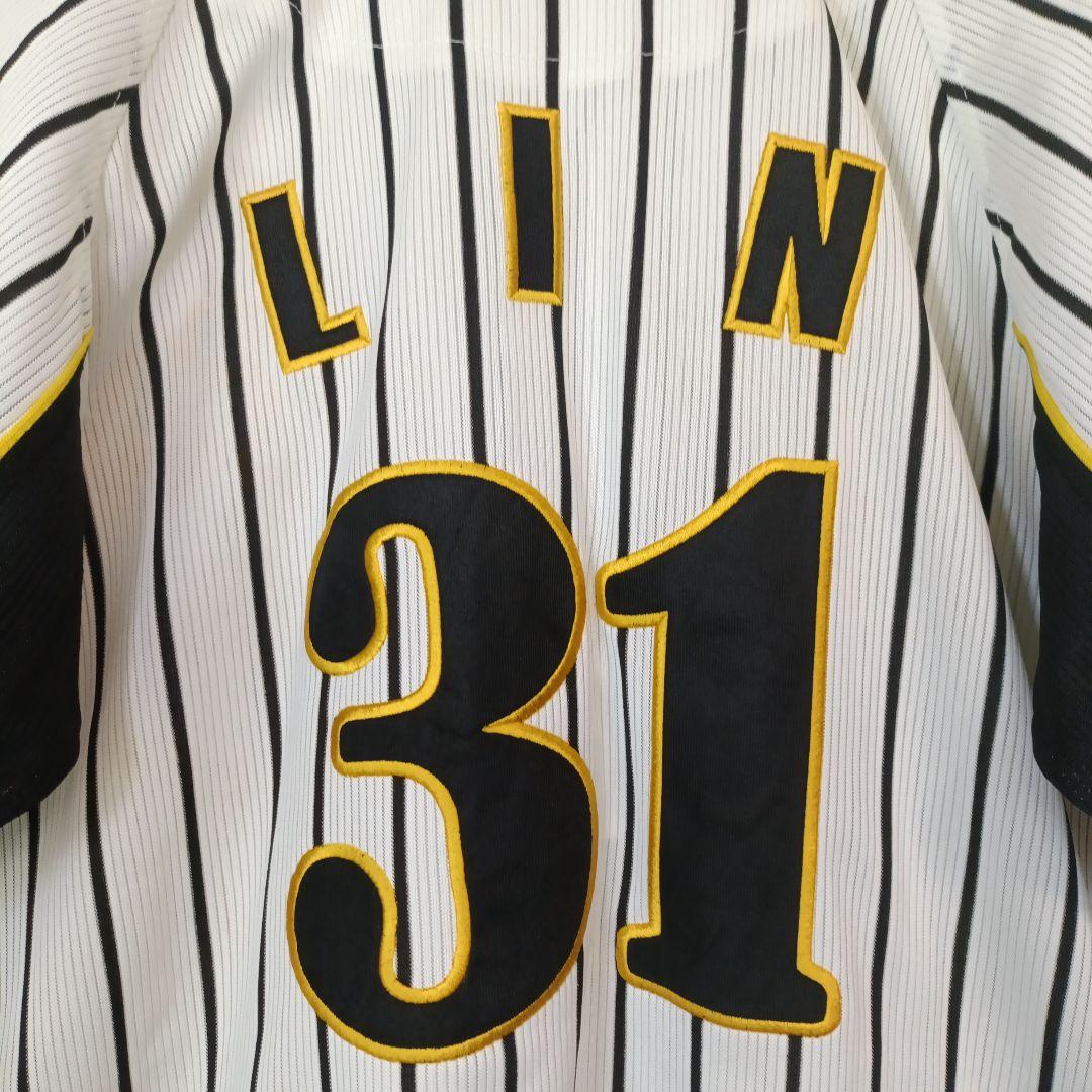 【希少】阪神タイガース　林威助　ユニフォーム　Tigers　31　刺繍　縦縞　M