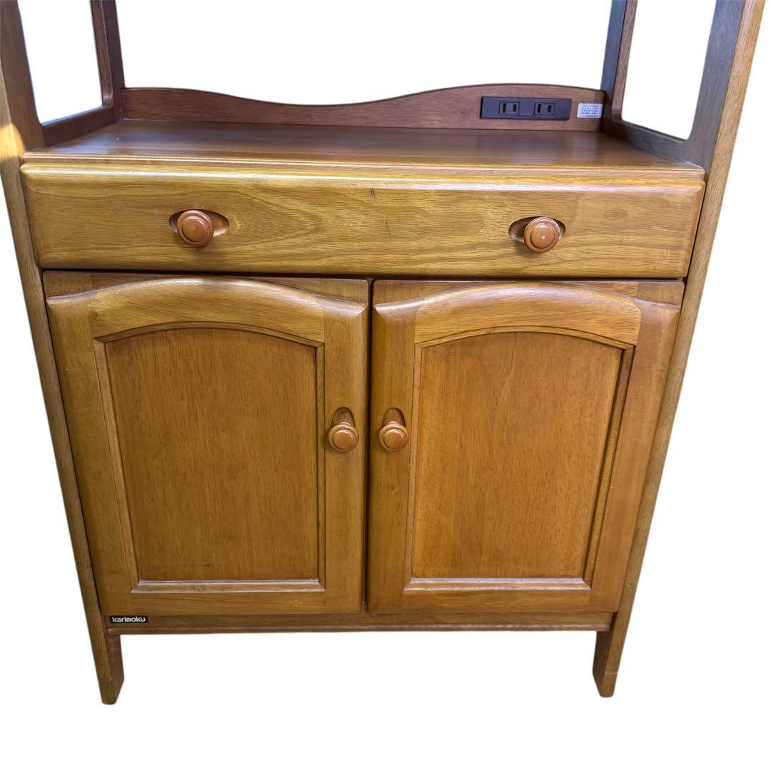 【美品】Karimoku カリモク 家具 木製 電話台 キャビネット FAX台