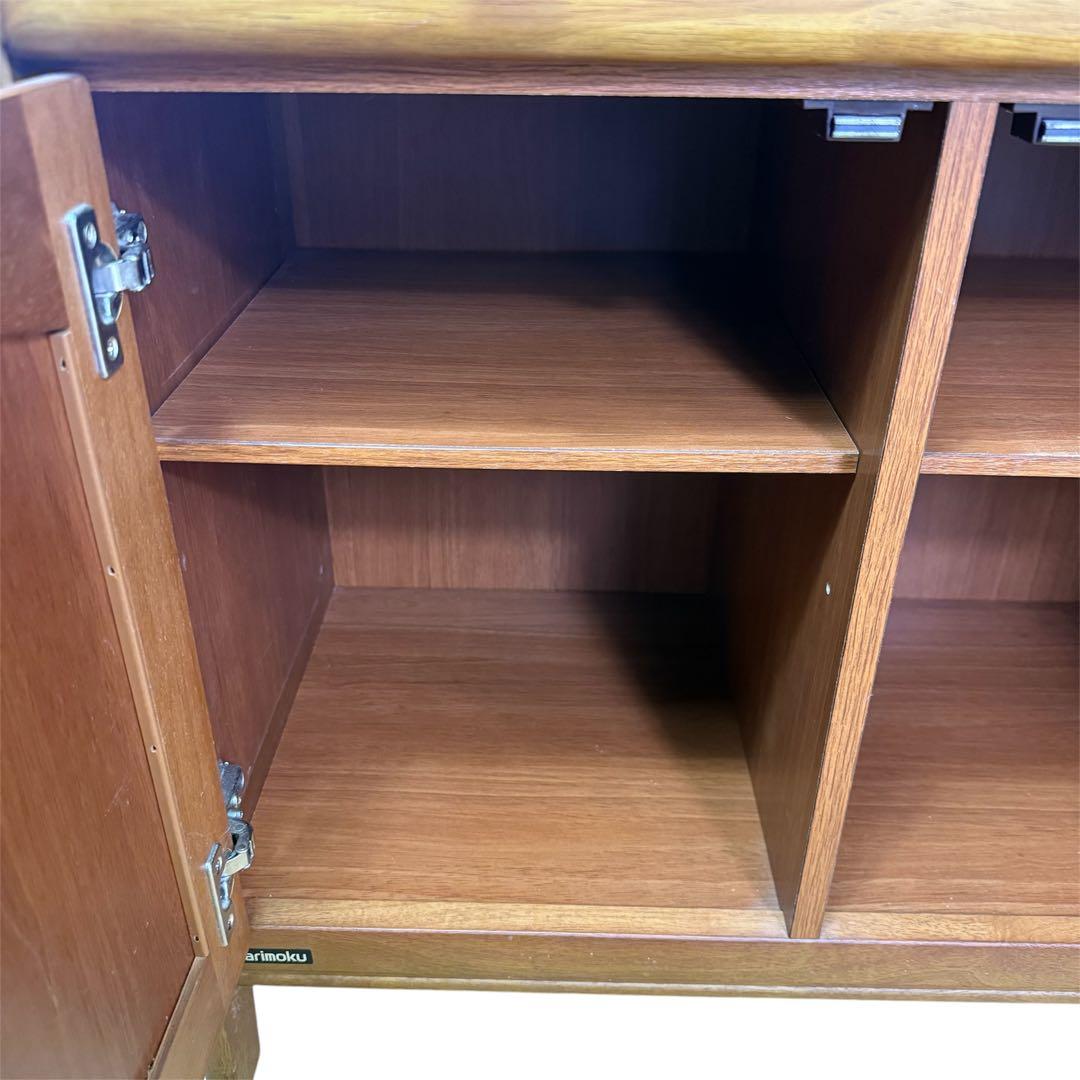 【美品】Karimoku カリモク 家具 木製 電話台 キャビネット FAX台