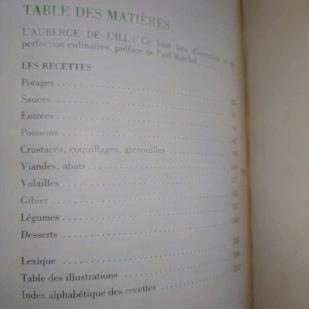 洋書 Les recettes de l'auberge de l'Ill 1982