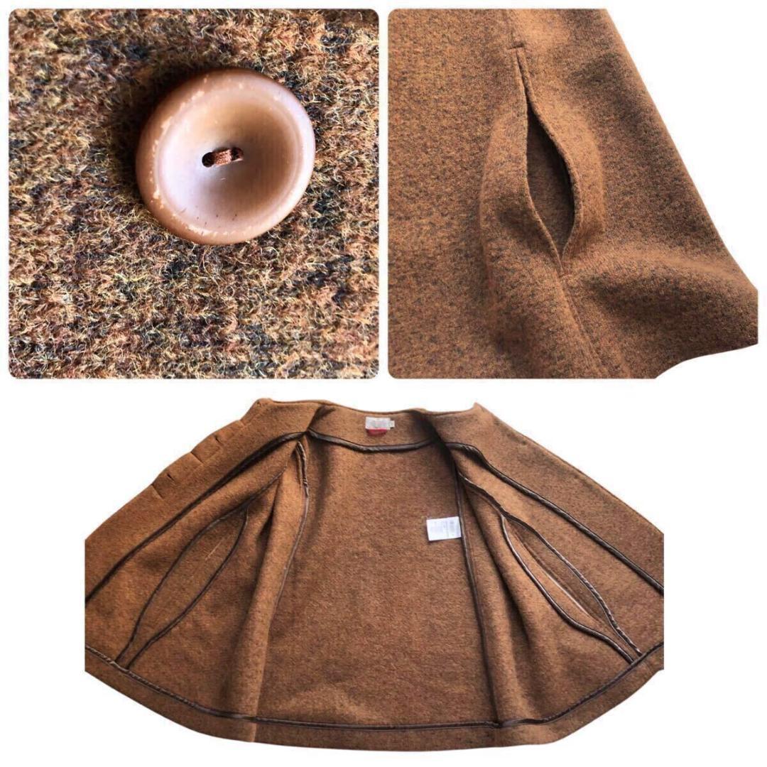 MASON'S⭐️メイソンズ ウール ケープ コート ブラウン サイズ40