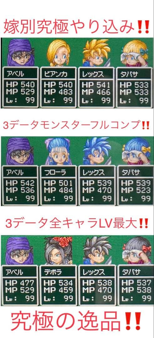 【嫁別セーブ・究極やり込み‼️】ドラゴンクエストV 天空の花嫁　3DS DS