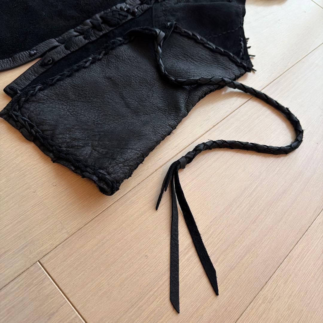 L.G.B. DEERレザー フリンジビスチェ FREE ブラック 牙装飾 希少