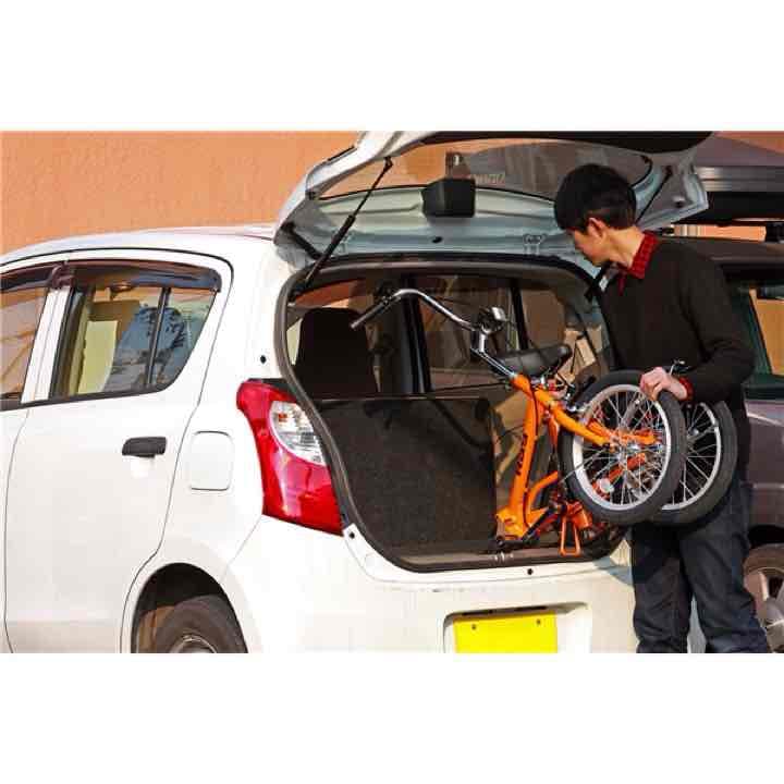 折り畳み自転車オレンジ！