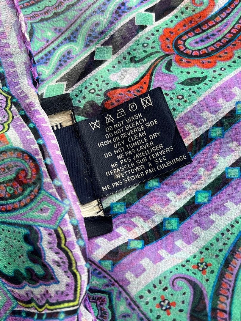 【新品未使用】ETRO ペイズリー柄 シルク100% スカーフ