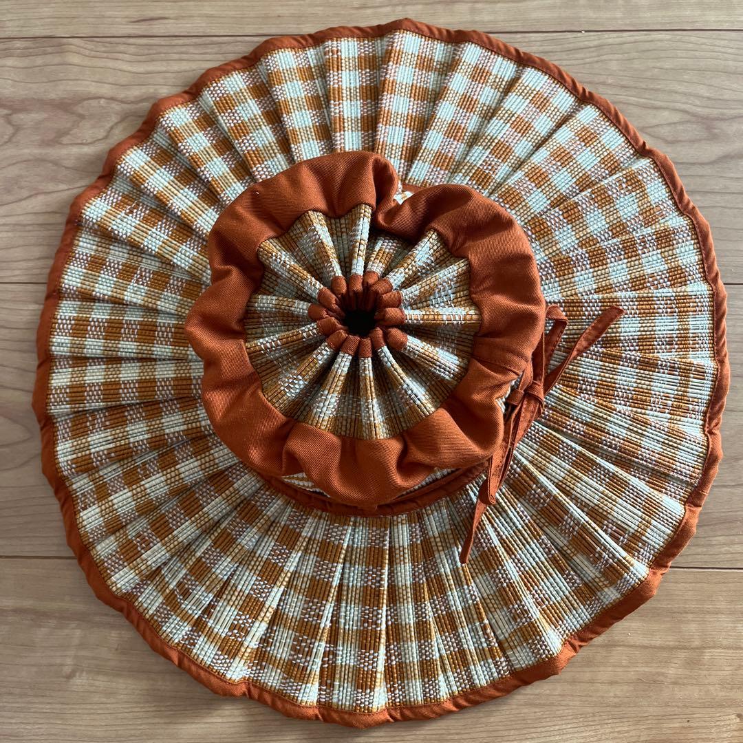 Lorna Murray チェック柄 麦わら帽子 Mサイズ