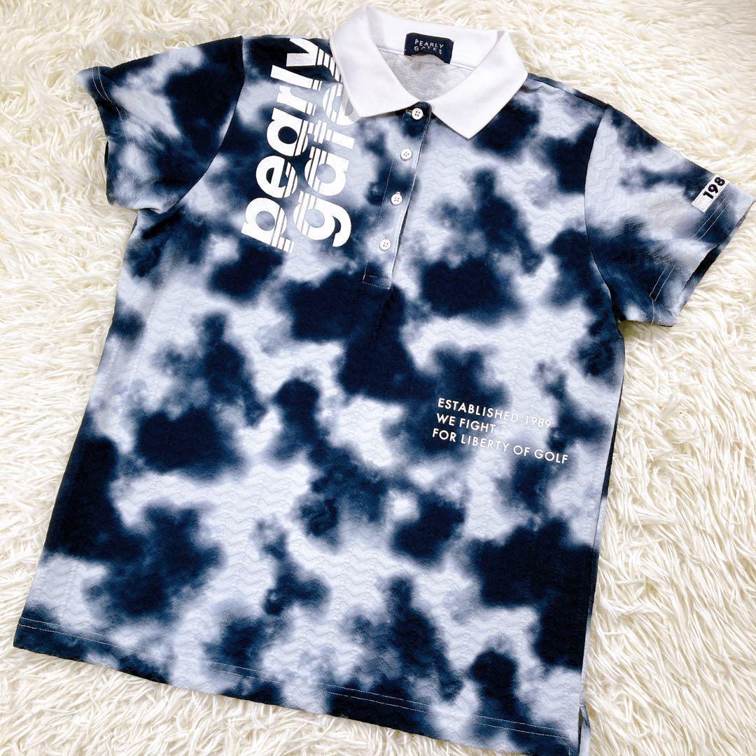 【極美品2023年⭐️1⭐️】パーリーゲイツ　半袖ポロシャツ　ゴルフ　カモフラ　総柄