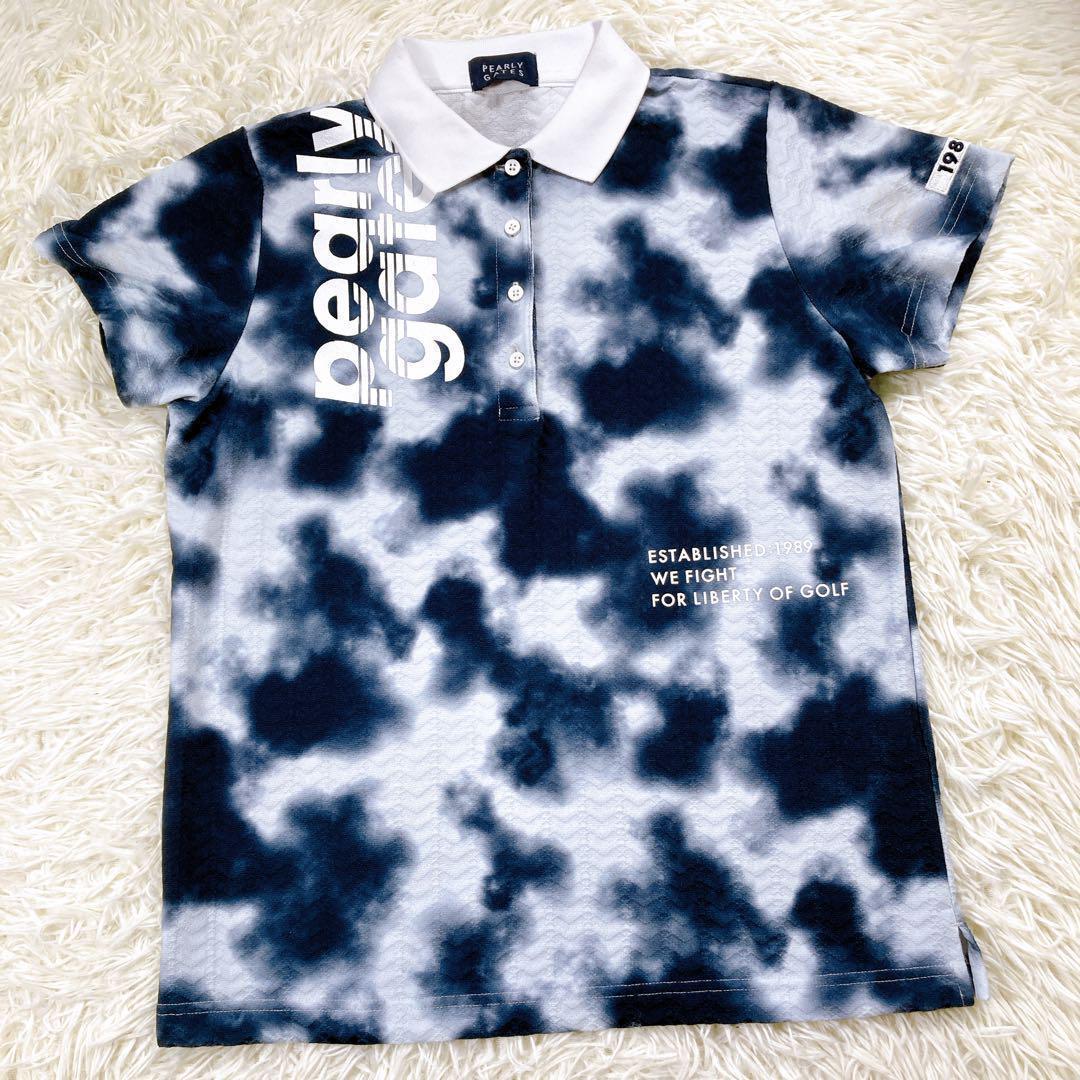 【極美品2023年⭐️1⭐️】パーリーゲイツ　半袖ポロシャツ　ゴルフ　カモフラ　総柄