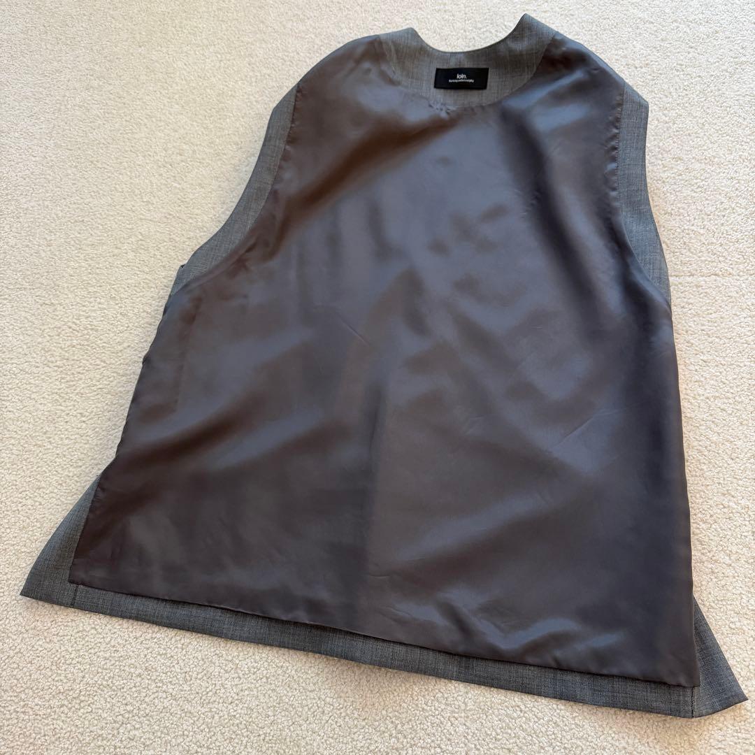 井川遥さん　loin. ロワン ウールベスト グレー 日本製 定価46,200円