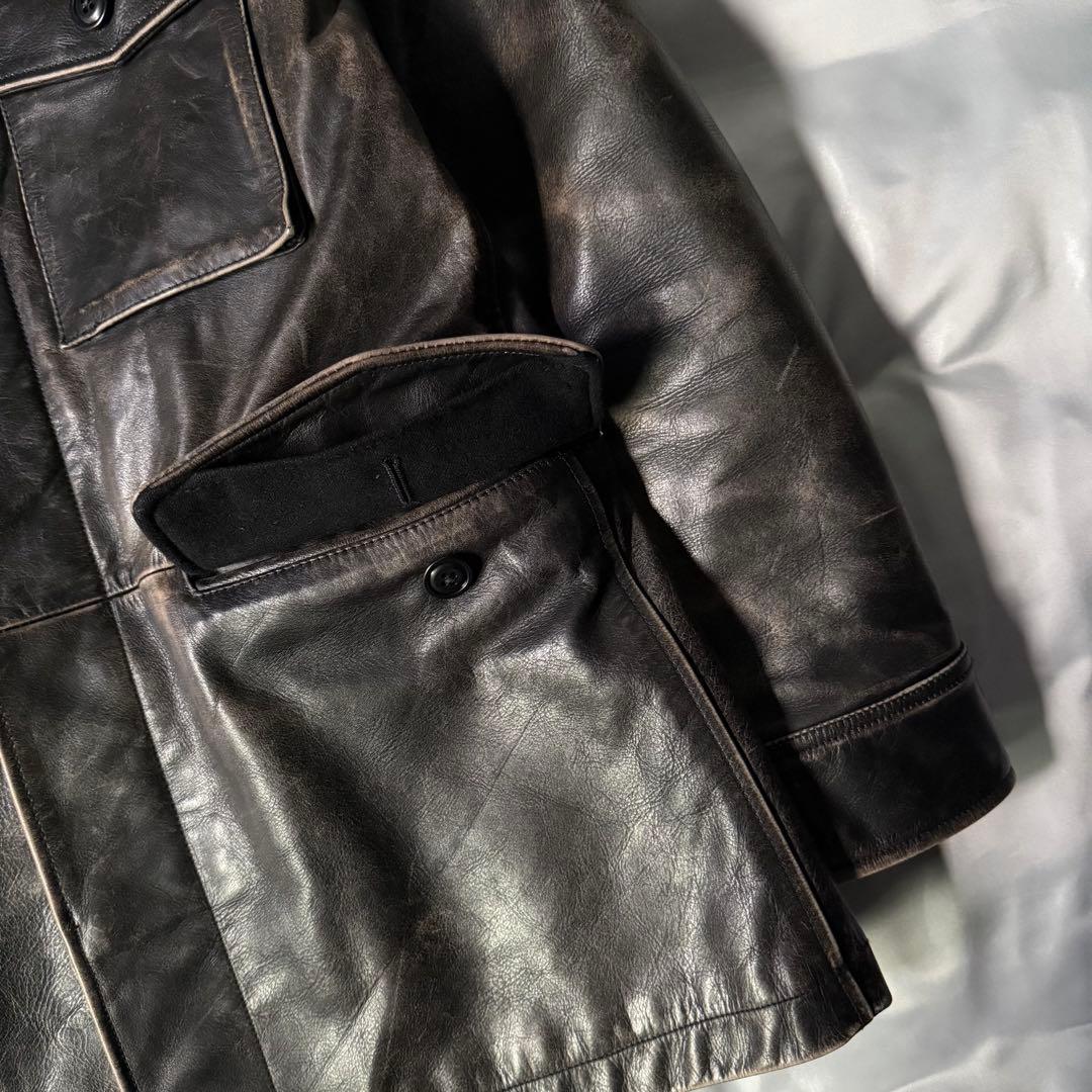 【希少】03s oldGAP オールドギャップ カウレザー カーコート ブラック