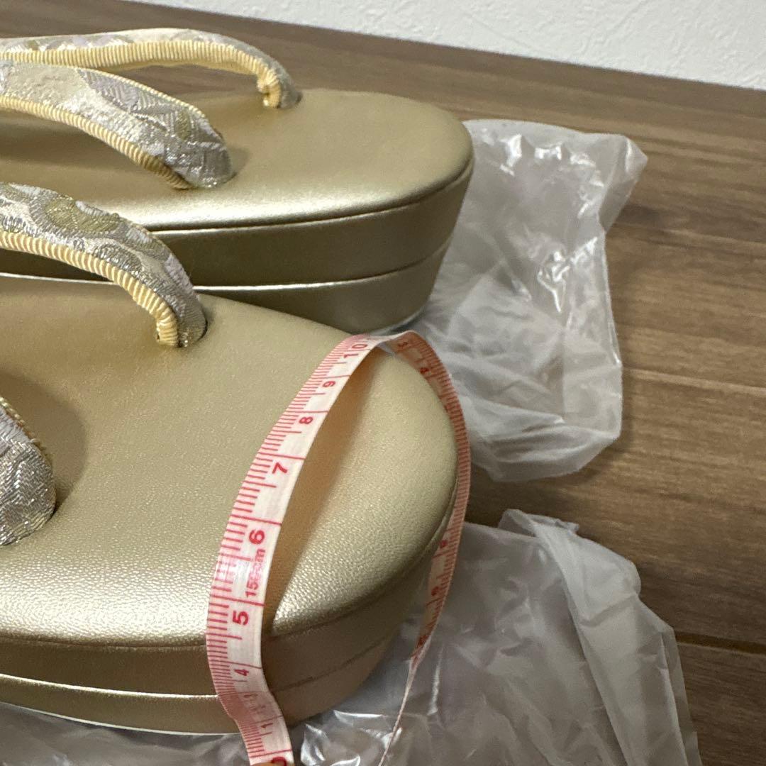 和装用バッグと草履セット（金色）