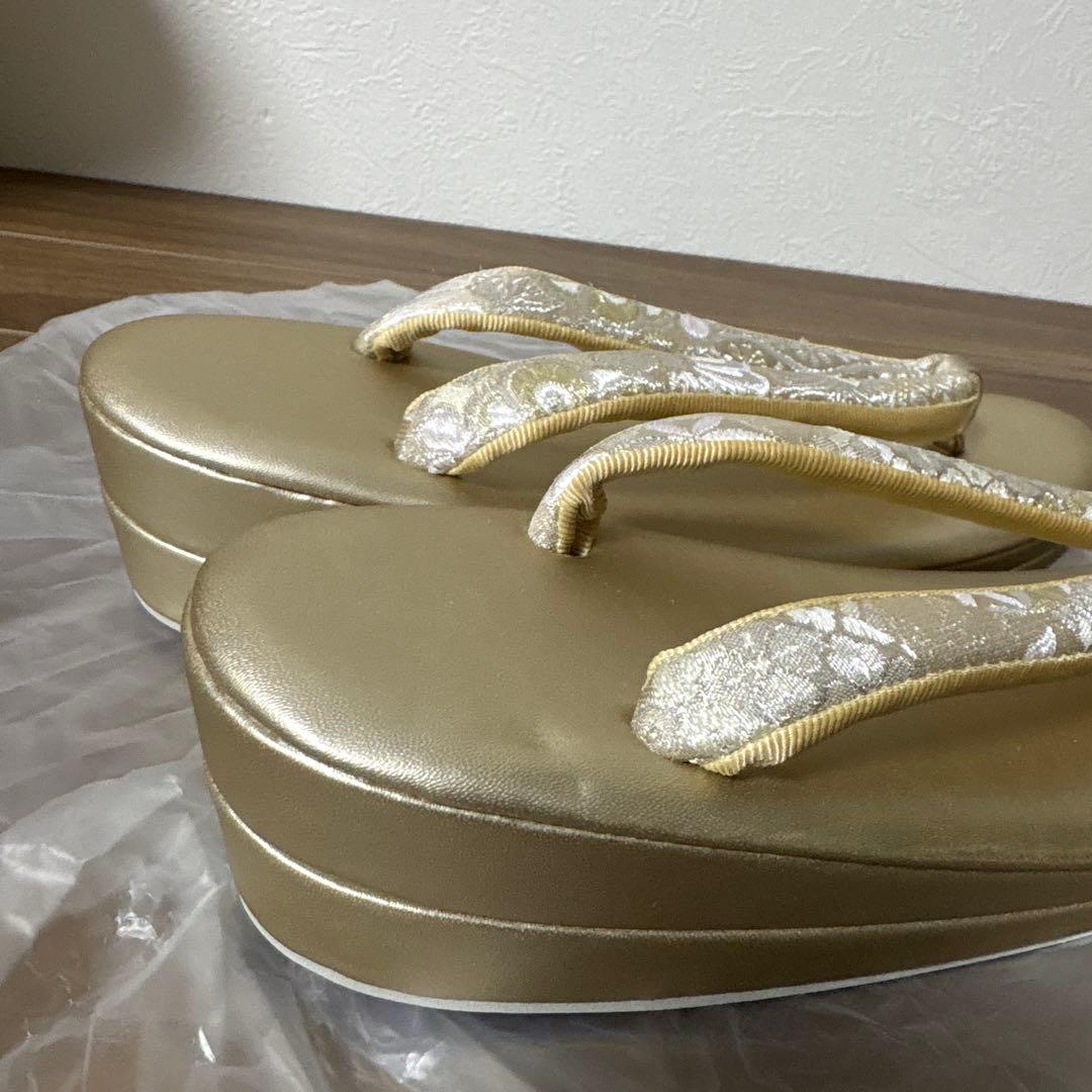 和装用バッグと草履セット（金色）