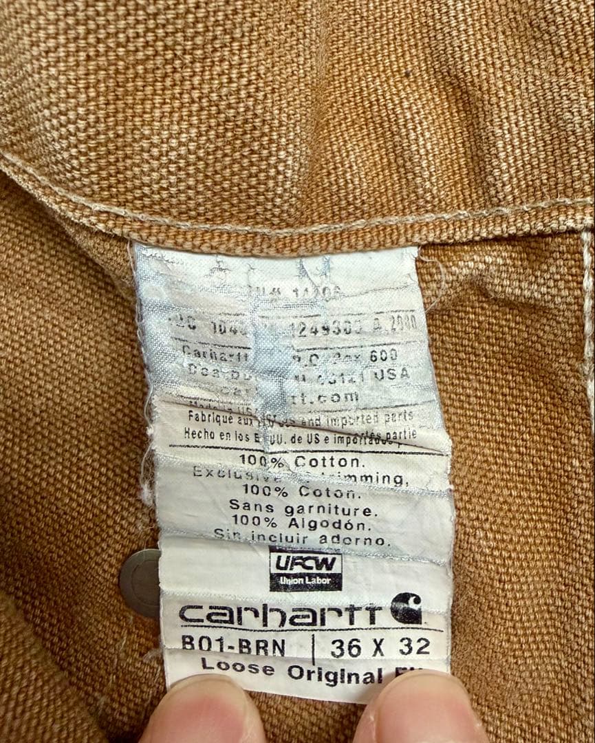 超スペシャル 36X32 W36 カーハート ダブルニー パンツ ブラウン 茶