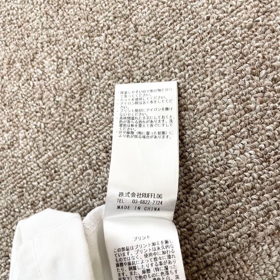 ラフロッグ　モックネック　半袖シャツ　カットソー　ホワイト　Mサイズ