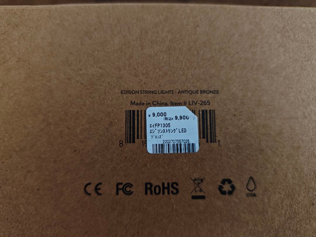 BAREBONES EDISON STRING LIGHTS マルチBLACK