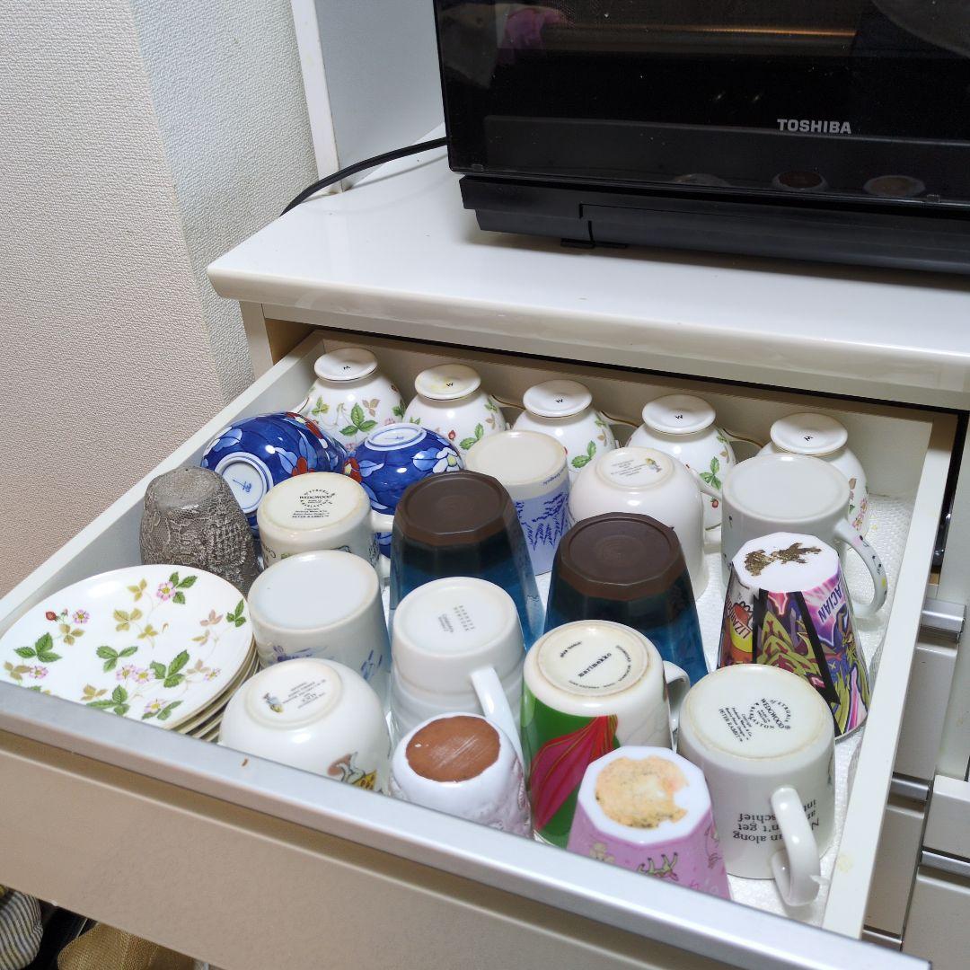 キッチンボード ニトリ レジューム 食器棚 ホワイト　90cm幅【5月末発送】