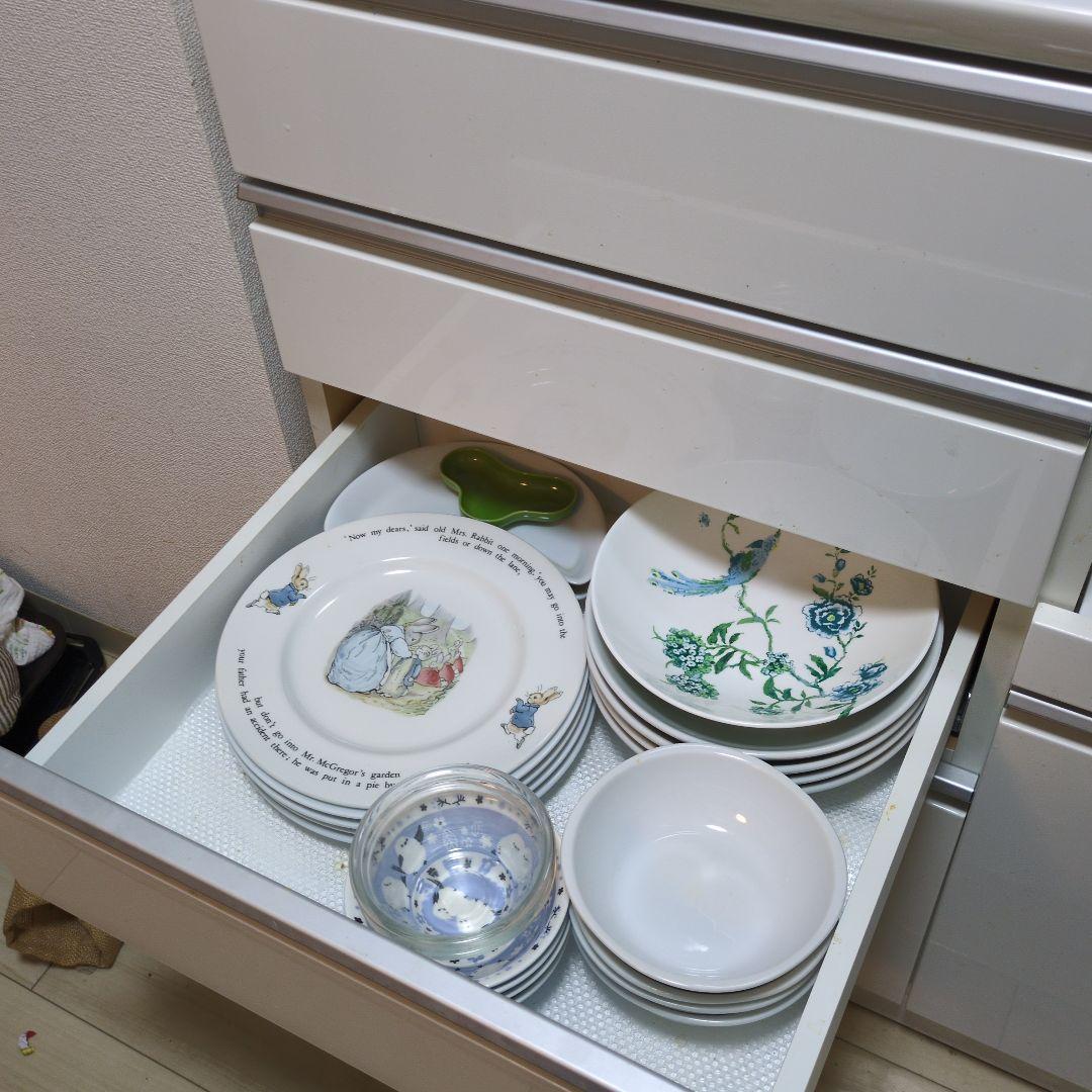 キッチンボード ニトリ レジューム 食器棚 ホワイト　90cm幅【5月末発送】