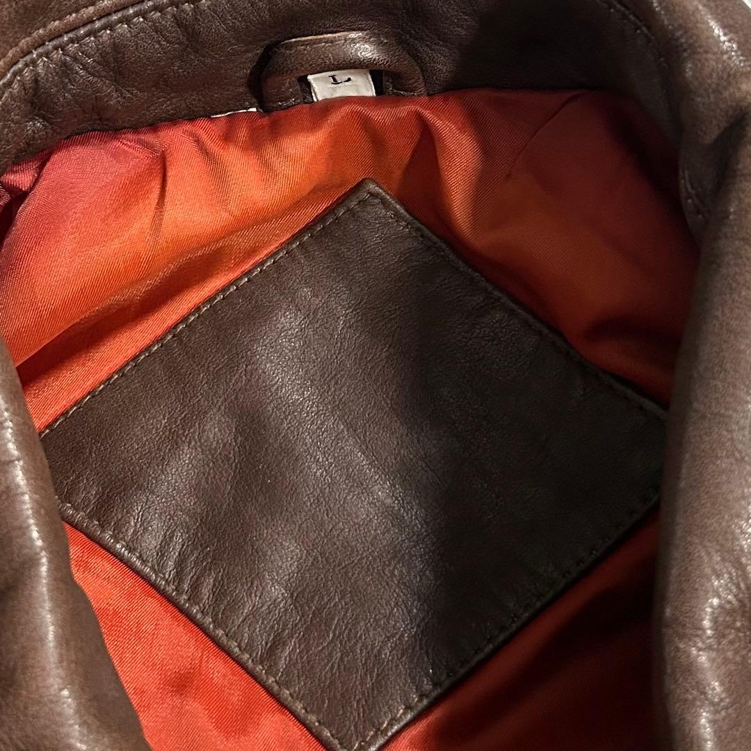 80s 90s vintage カウレザー カーコート ジャケット ブラウン L