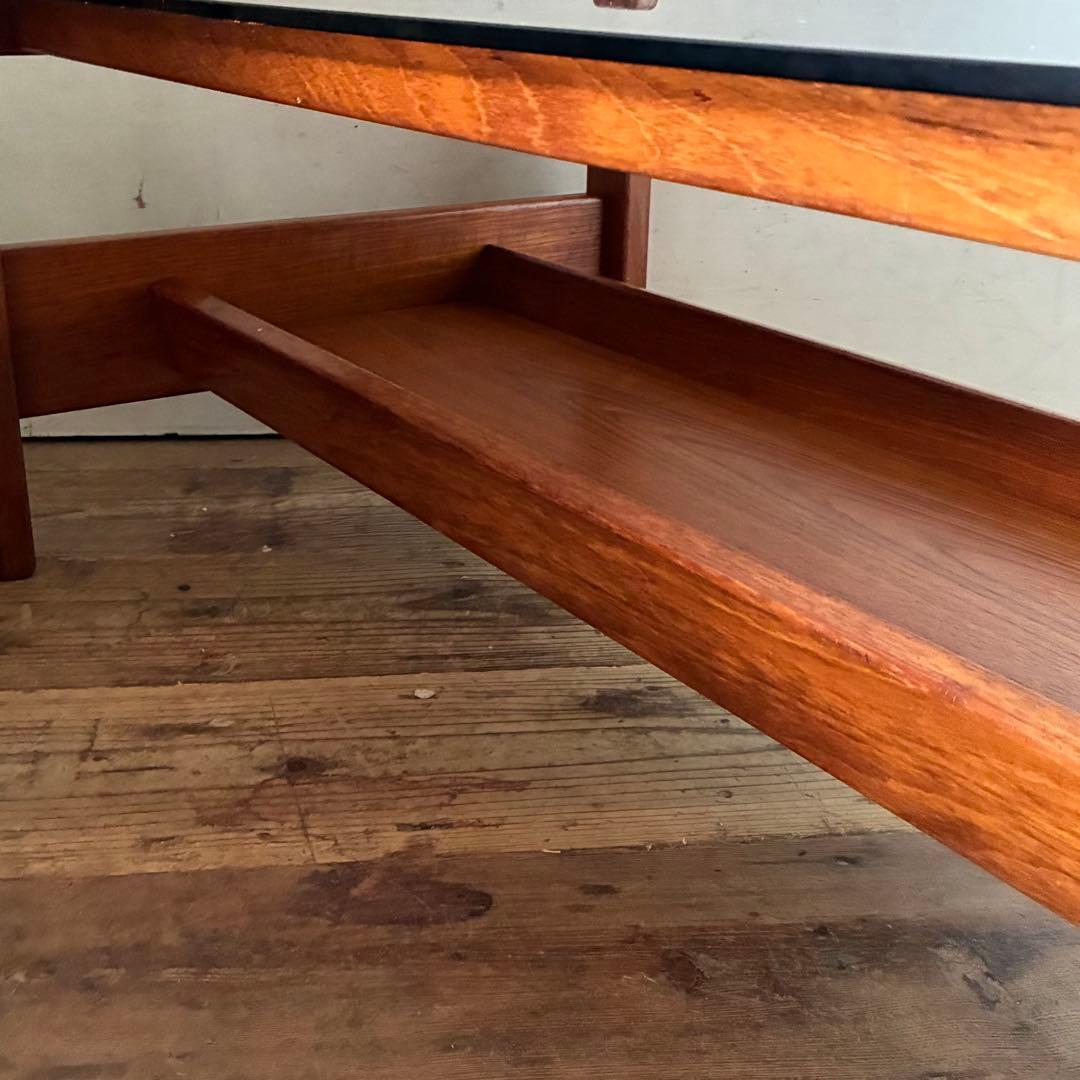 ヴィンテージ チーク材 ガラス センターテーブル 北欧 ミッドセンチュリー