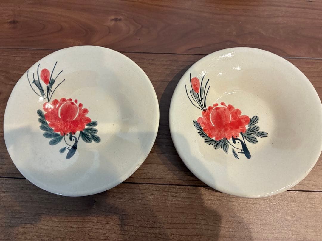 ソンべ焼き　ライテウ焼き　ベトナム 茶碗　取り皿　豆皿　花柄陶器皿 6枚セット