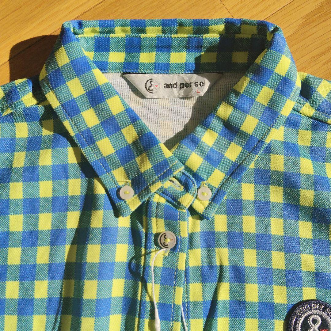 新品　and parse 長袖シャツ 青と黄のチェック