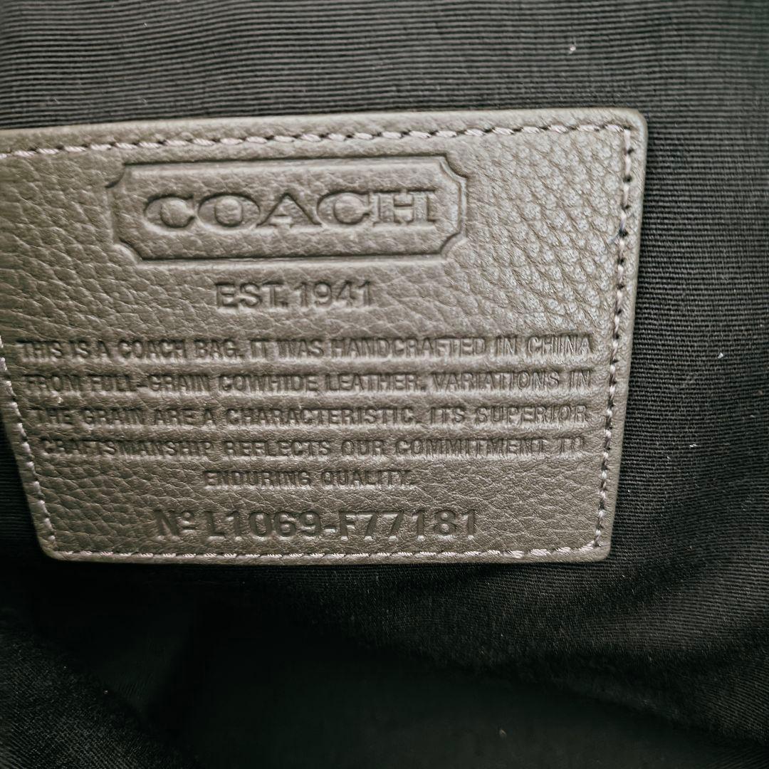 コーチ ドラフティング レザートートバッグ グレー