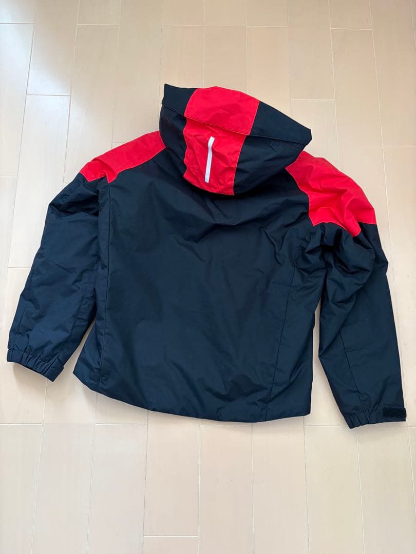 美品 デサント ジュニア スキーウェア 上下セット ブラック レッド 150cm