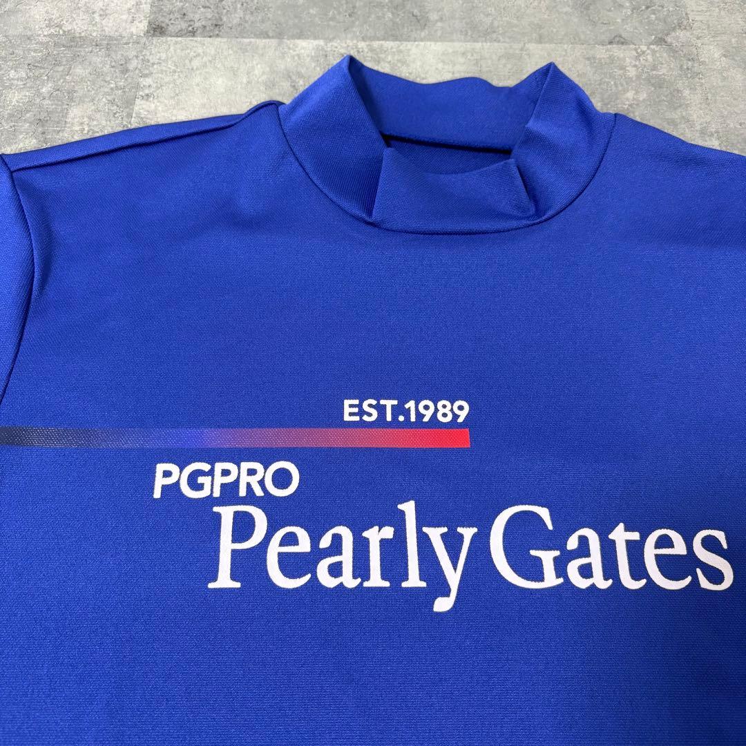 【新品】パーリーゲイツ　半袖モックネックシャツ　PGPRO ブルー　Lサイズ