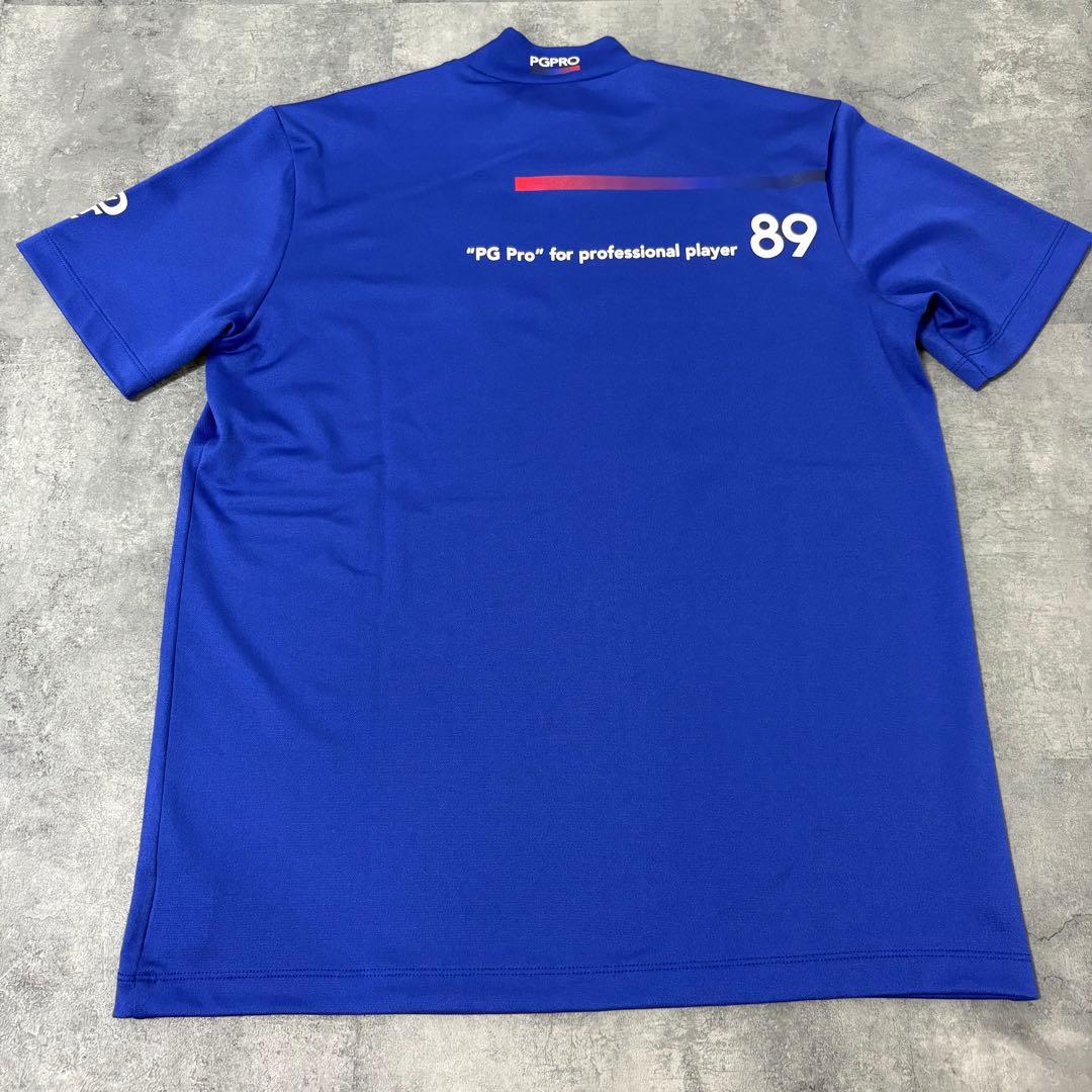 【新品】パーリーゲイツ　半袖モックネックシャツ　PGPRO ブルー　Lサイズ