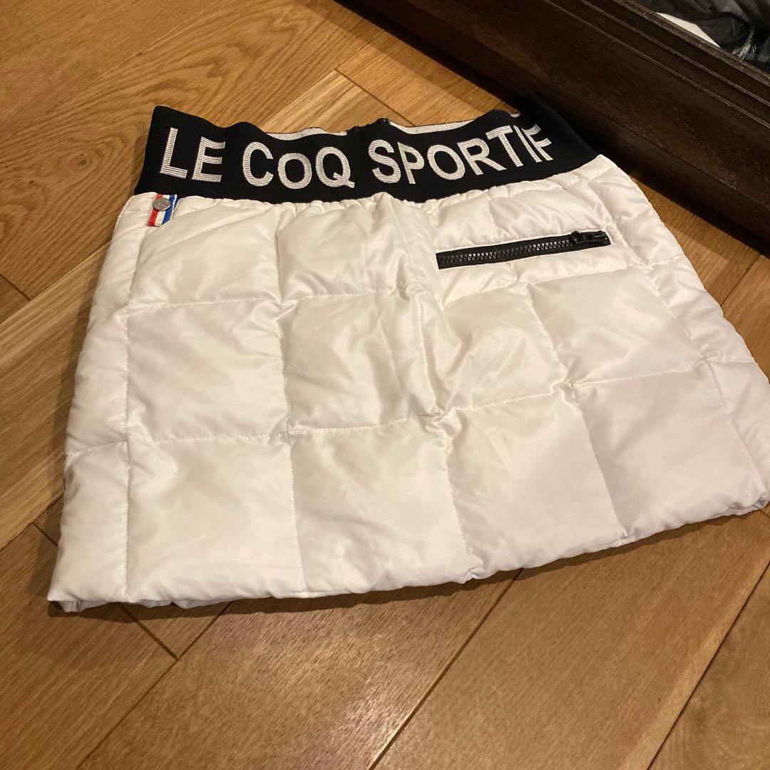 ◯ルコックゴルフ　ダウン90%スカート　おしゃれバイカラー