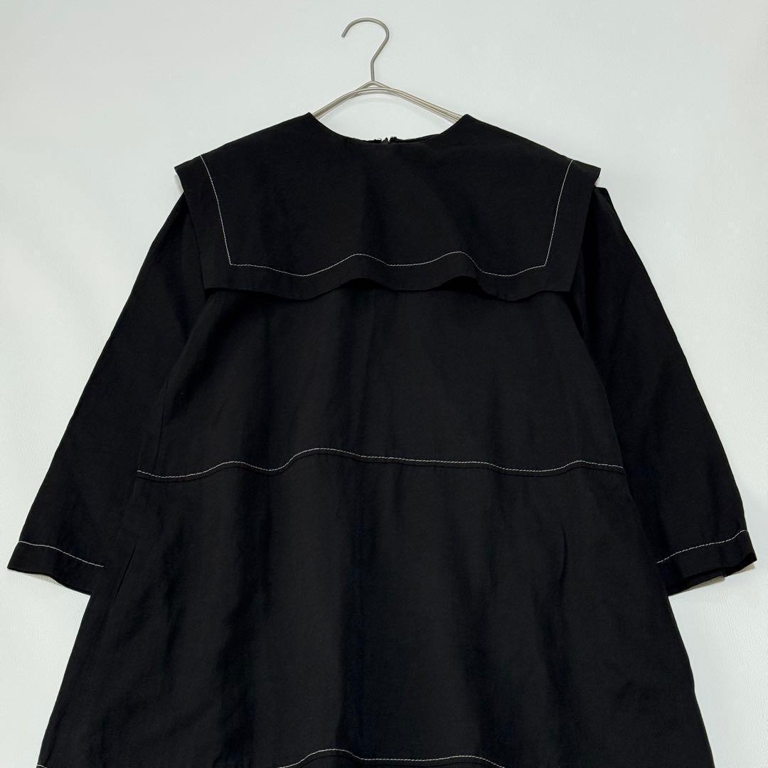 定価3.7万 ルフィル セーラーカラーワンピース マキシ丈　日本製　近年モデル