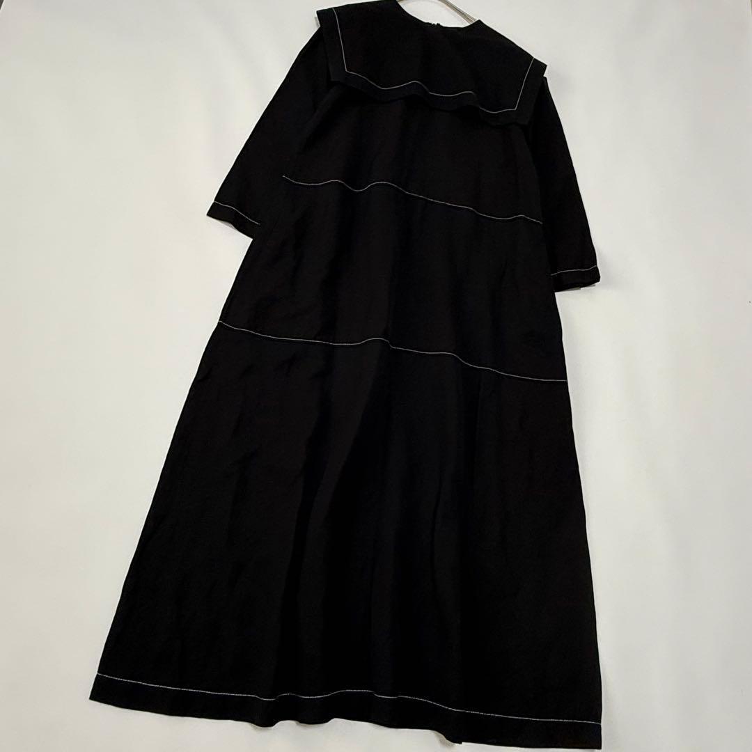 定価3.7万 ルフィル セーラーカラーワンピース マキシ丈　日本製　近年モデル