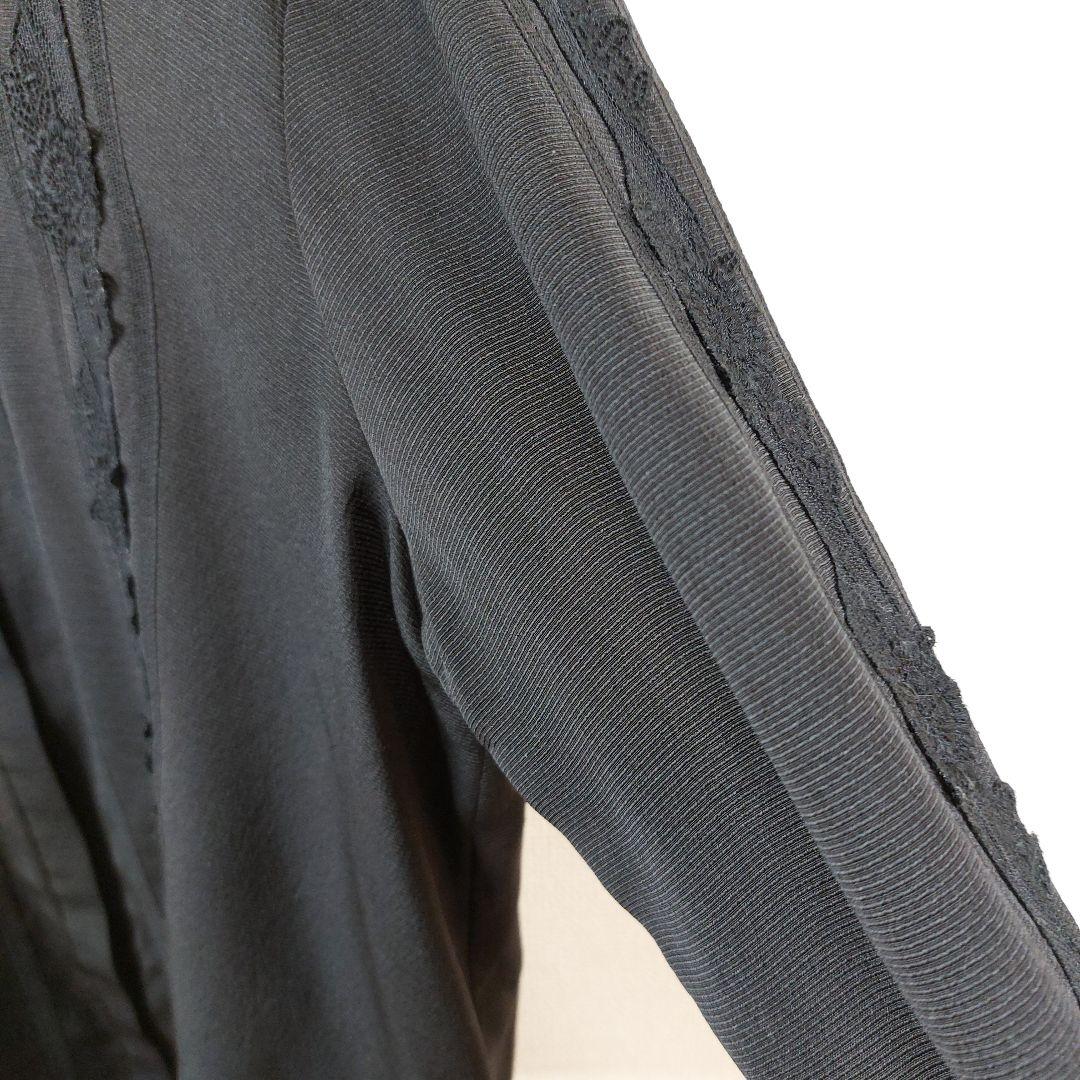 KEITA MARUYAMA　レース刺繍シルクシャツ 花柄 黒 M 長袖