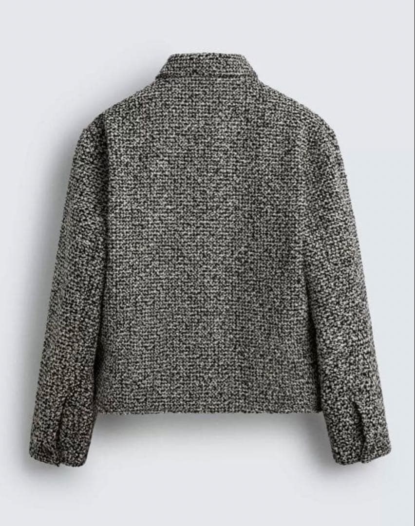 ZARA ザラ ポケット付きテクスチャードシャツジャケット 完売品　L