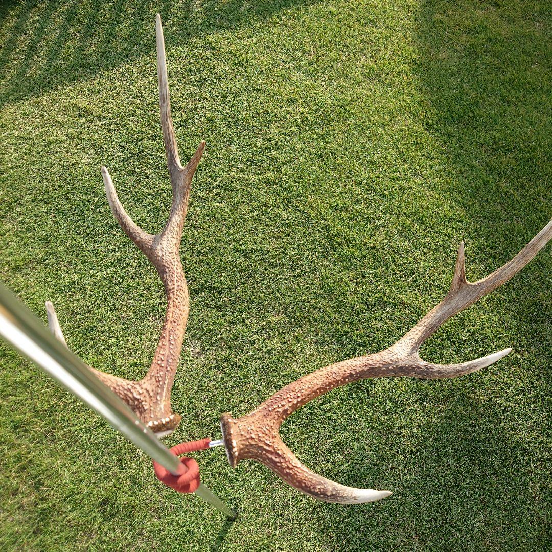 ２本セット　鹿の角　ランタンハンガー　スウェード加工