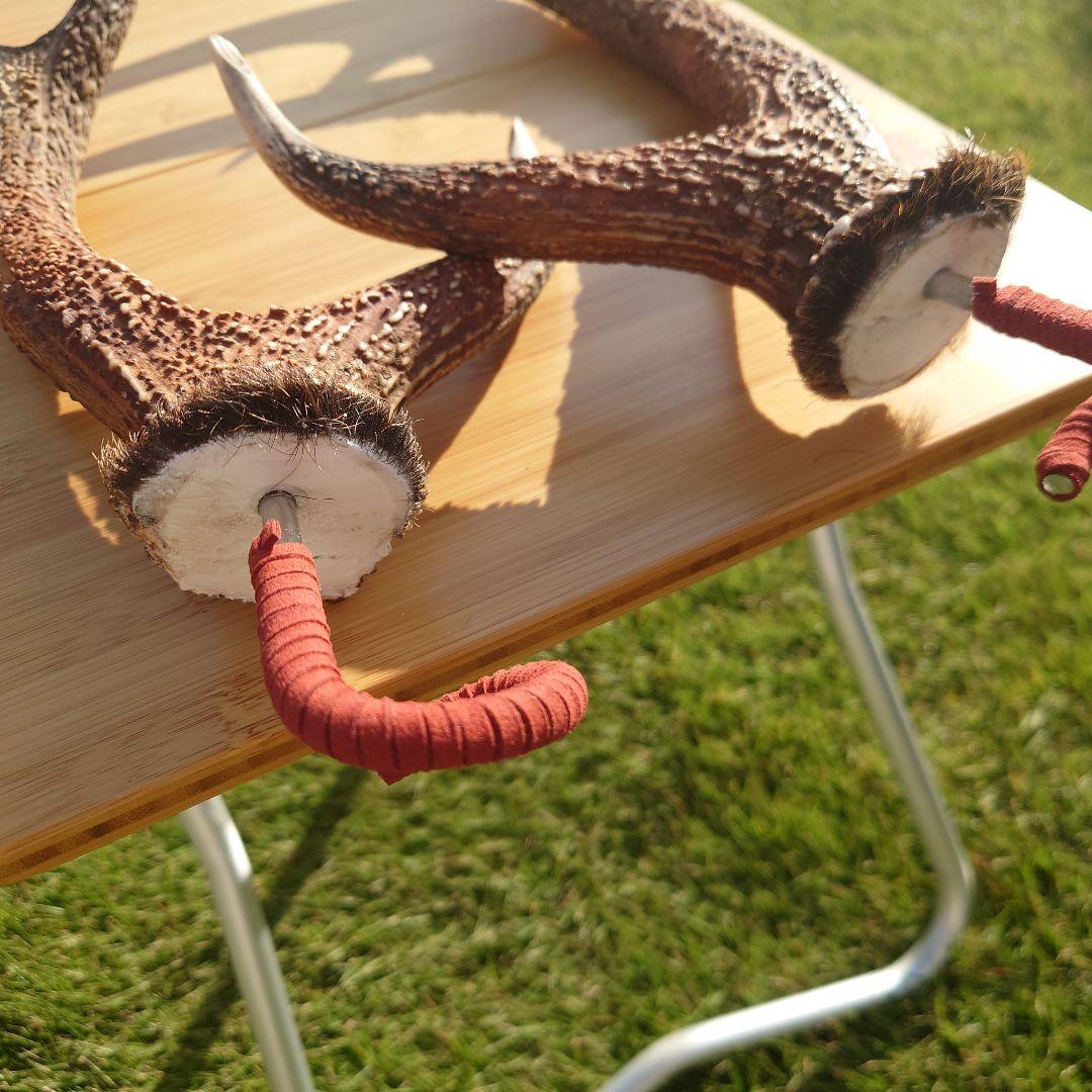 ２本セット　鹿の角　ランタンハンガー　スウェード加工