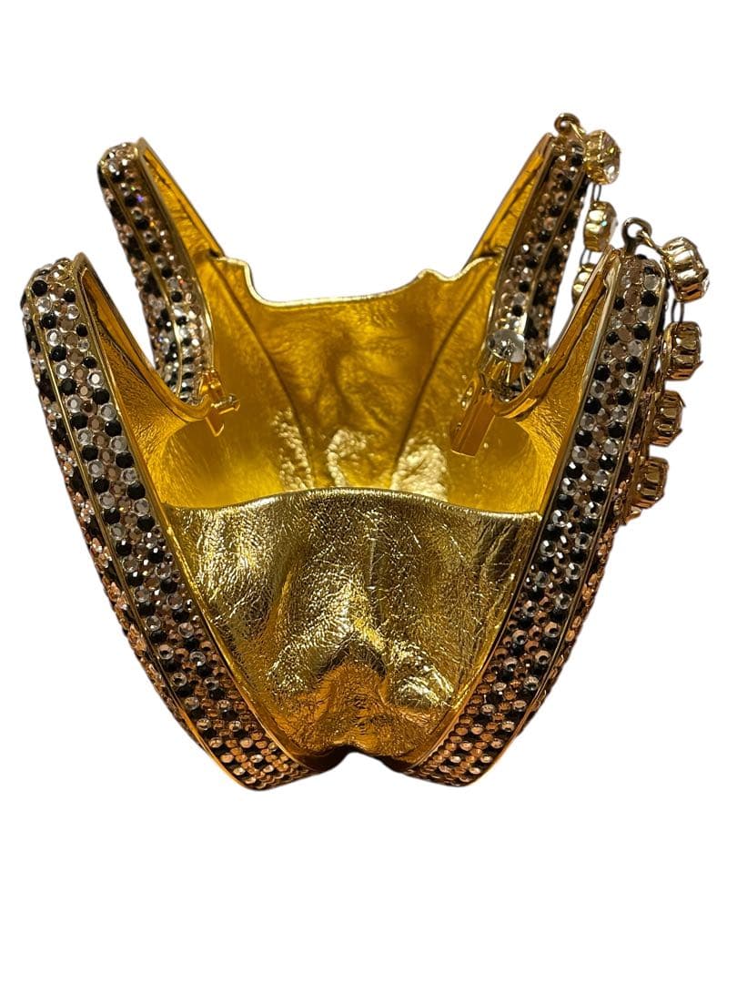 【香鳥屋】ラインストーン ジュエリーバッグ　ハンドバッグ　パーティーバッグ　木箱