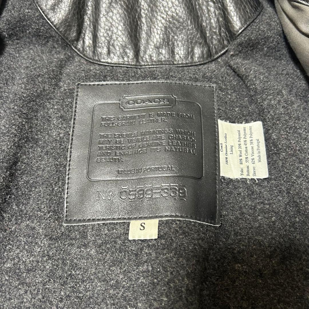 COACH コーチ 本革 レザージャケット ブラック S フルグレインレザー