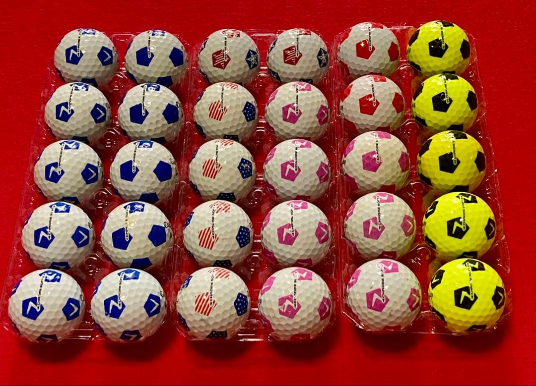 M138【中古ゴルフボール】キャロウェイ/クロムソフト《サッカー柄》計30個