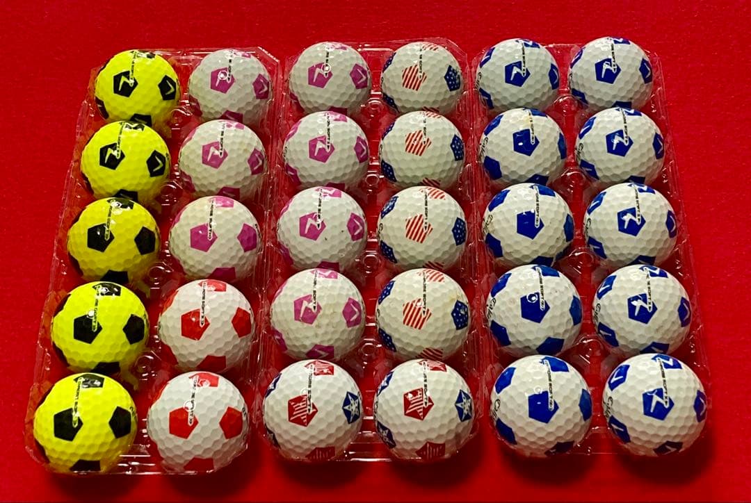 M138【中古ゴルフボール】キャロウェイ/クロムソフト《サッカー柄》計30個