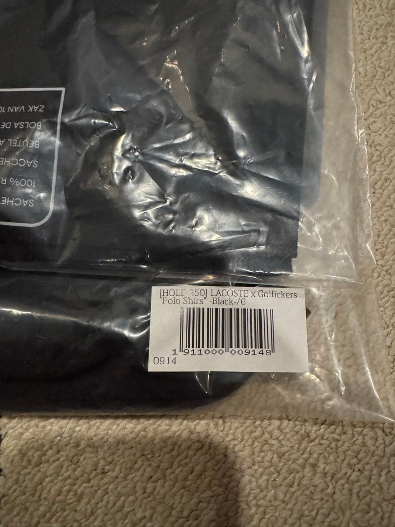 新品未使用品　ラコステ x ゴルフィッカーズ コラボ　ポロシャツ　黒　XL