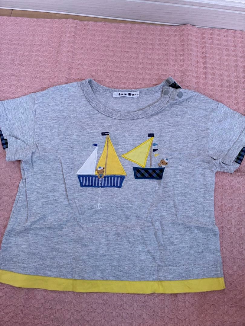 familiar ボートとクマ刺繍 Tシャツセット