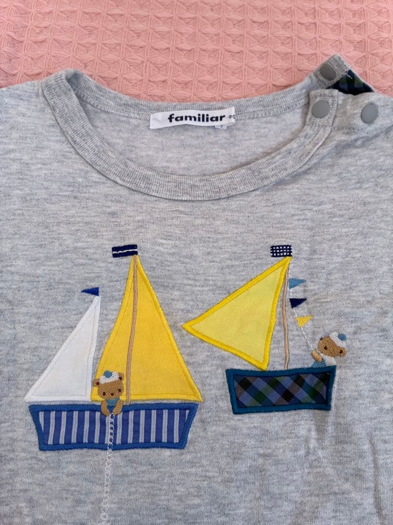 familiar ボートとクマ刺繍 Tシャツセット