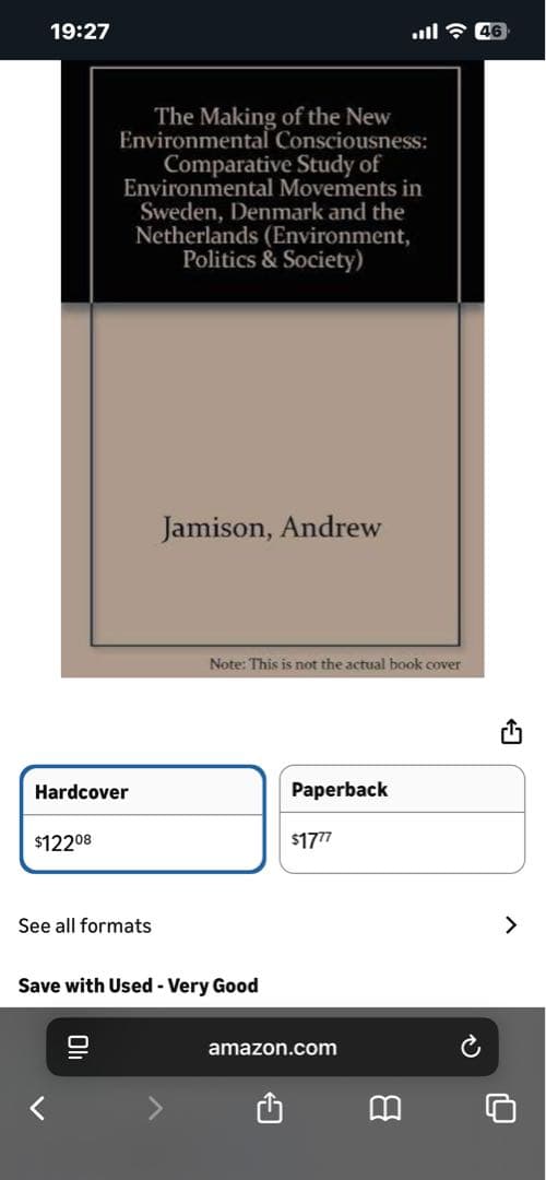 洋書 The New Environmental Consciousness