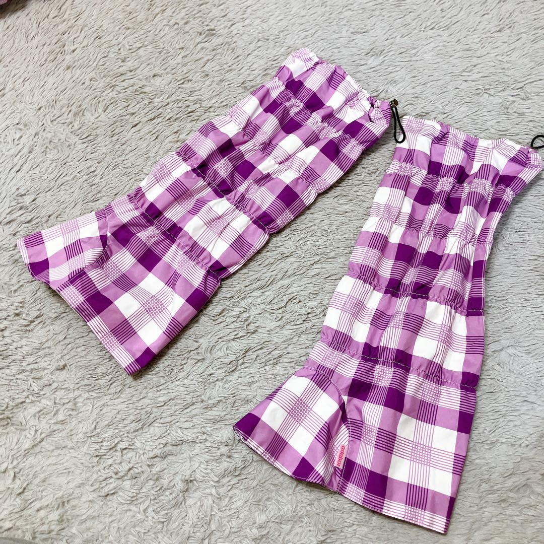 ADABAT　レインコート【袖取り外し＆フード＆レッグカバー付】　紫チェック　Ｍ